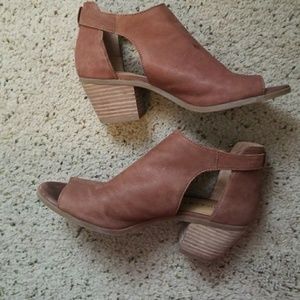 Lucky Brand peep toe ankle boots